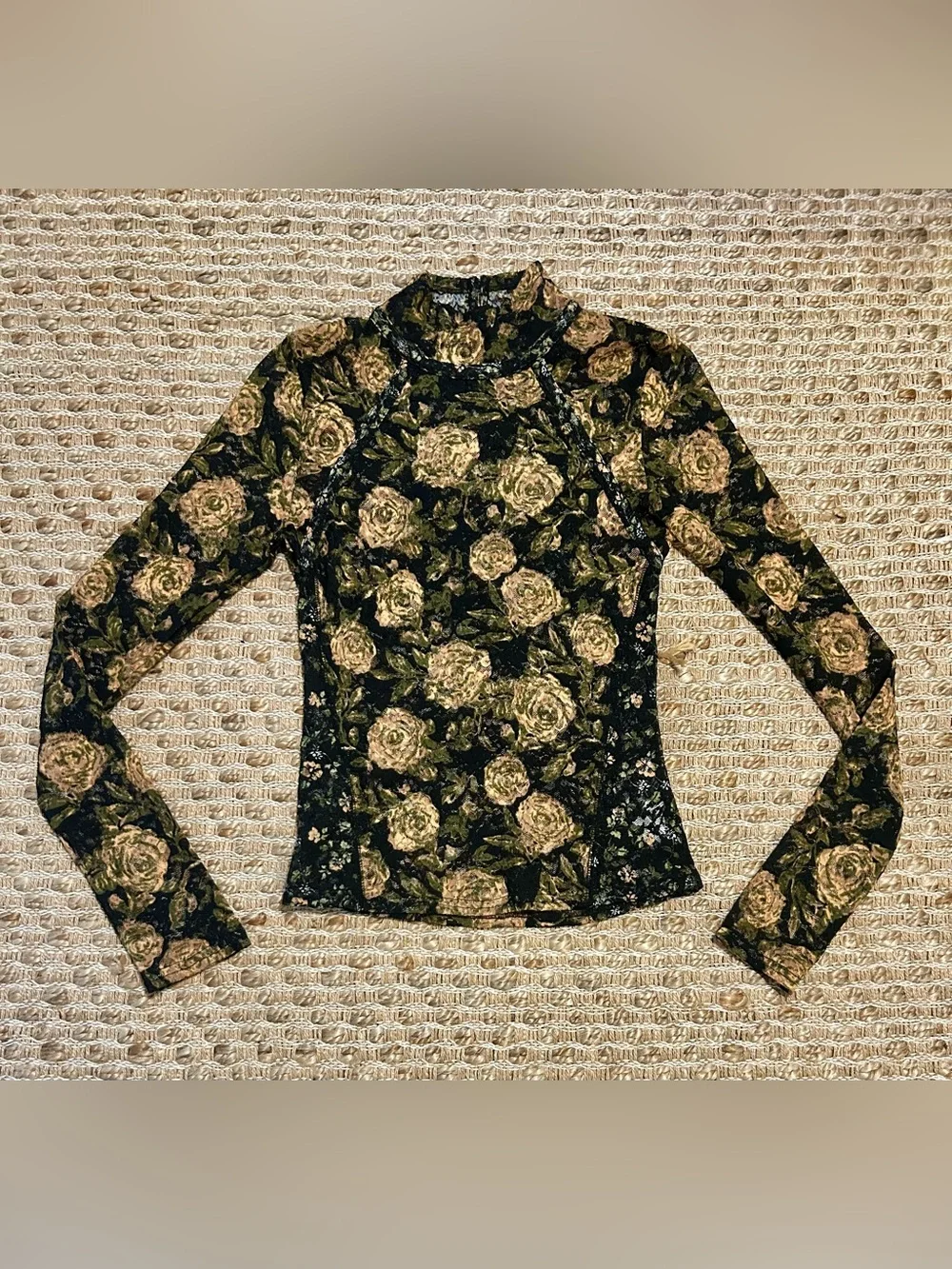 NWOT Free People Lyric Floral Lace Mock Neck Top